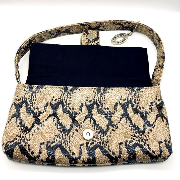 Steve Madden Snakeskin Pattern Tan and Black Women's Bag - Picture 8 of 8